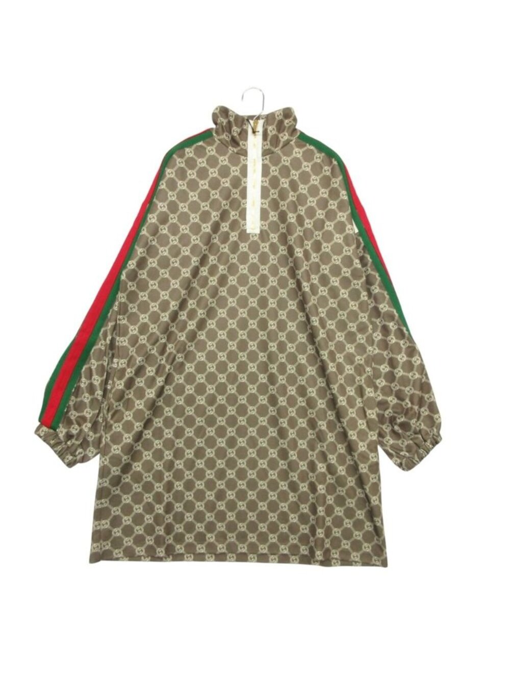Gucci Dress Interlocking G GG Pattern Long Sleeve Half Zip Length XXL Green XXL